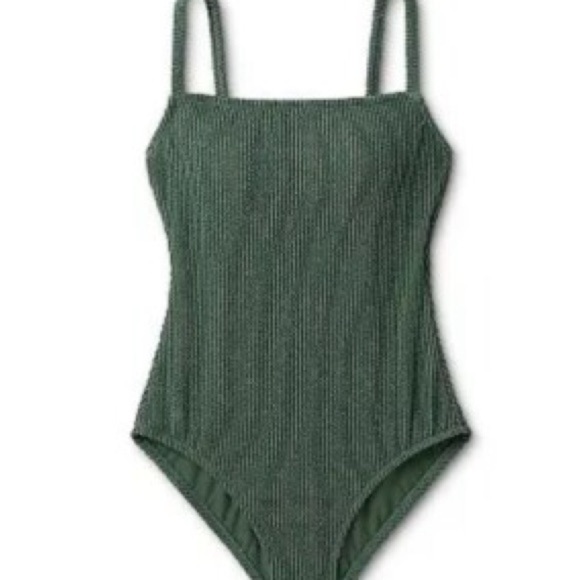 Green Textured One-Piece Swimsuit NWT - Picture 3 of 9